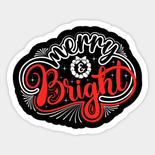 Merry Bright Christmas T-Shirts for women-Christmas t-shirts funny Sticker